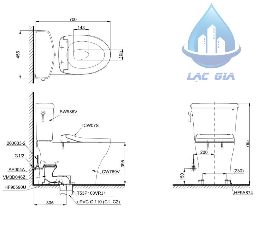 Bản vẽ  bệt CS986GE2
