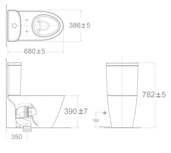 Bản vẽ bàn cầu American standard vf-2407